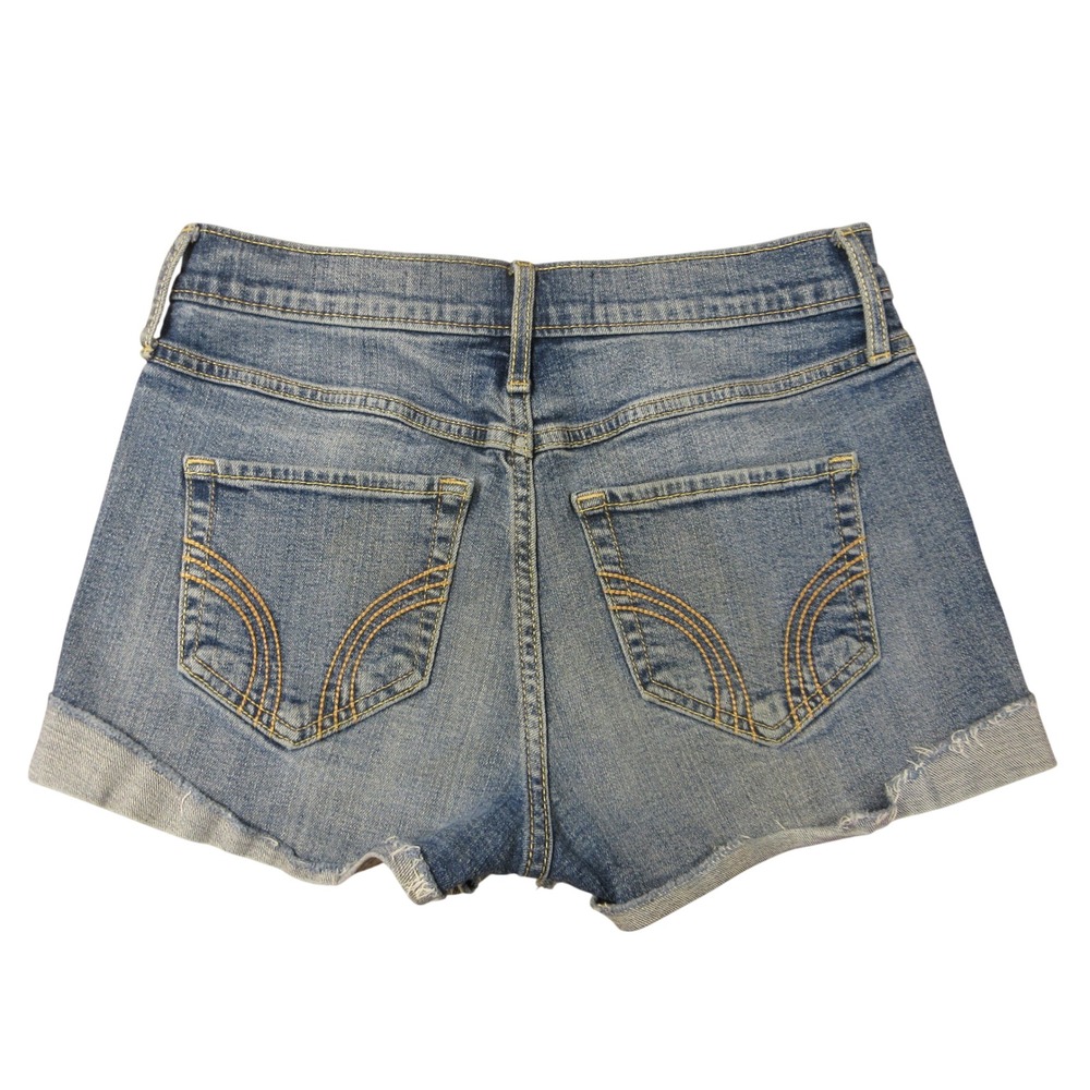 HOLLISTER High Rise Short Short Distressed‎ Denim Shorts Sz 25 1 Blue Jean Jorts